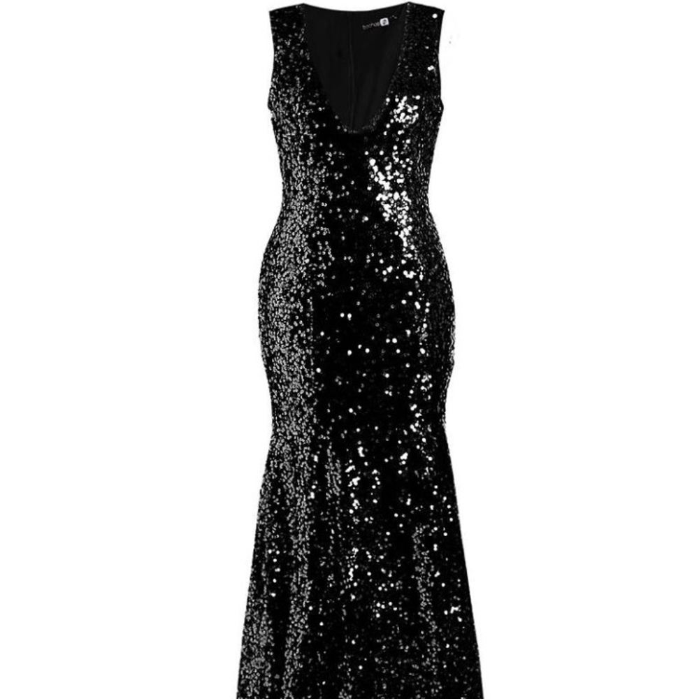Boohoo sequin fishtail gown 🖤